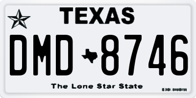 TX license plate DMD8746