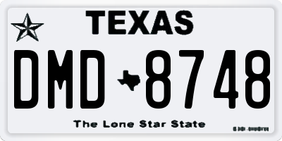 TX license plate DMD8748