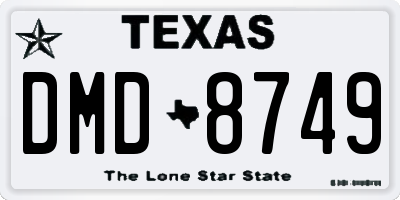 TX license plate DMD8749