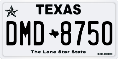 TX license plate DMD8750