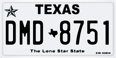TX license plate DMD8751