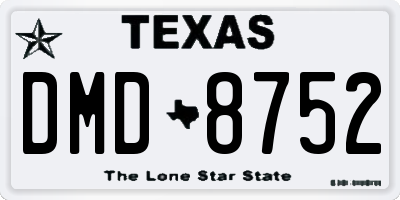 TX license plate DMD8752