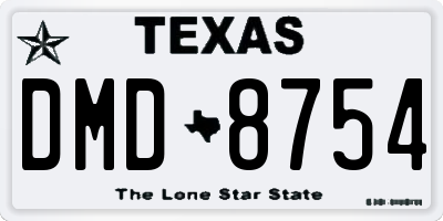 TX license plate DMD8754