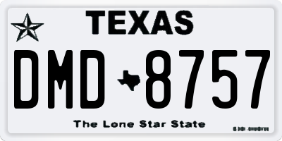 TX license plate DMD8757