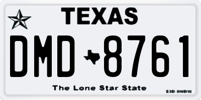 TX license plate DMD8761