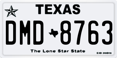 TX license plate DMD8763