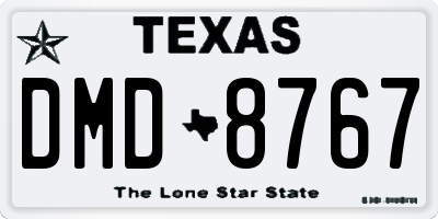 TX license plate DMD8767