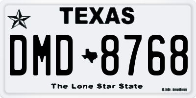 TX license plate DMD8768