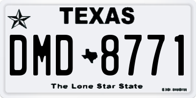 TX license plate DMD8771