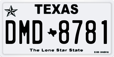 TX license plate DMD8781