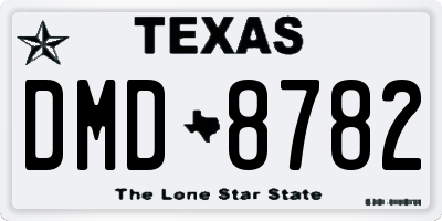 TX license plate DMD8782