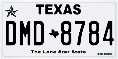 TX license plate DMD8784