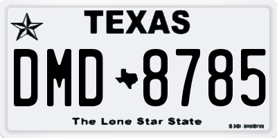 TX license plate DMD8785