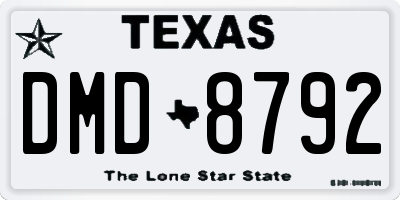 TX license plate DMD8792