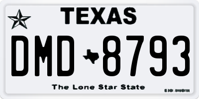 TX license plate DMD8793