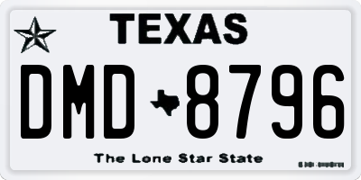 TX license plate DMD8796