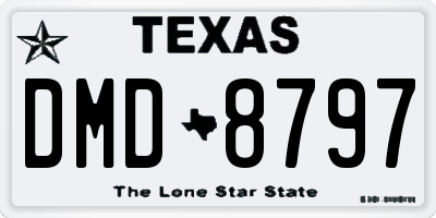 TX license plate DMD8797