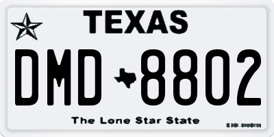 TX license plate DMD8802