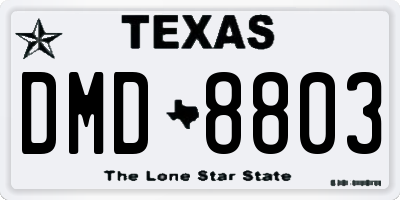 TX license plate DMD8803