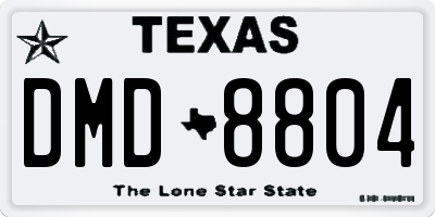 TX license plate DMD8804