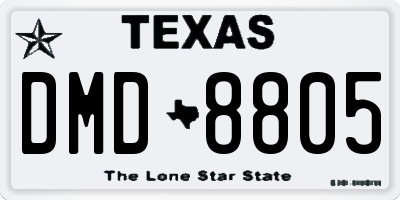 TX license plate DMD8805