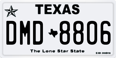 TX license plate DMD8806