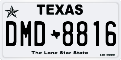 TX license plate DMD8816
