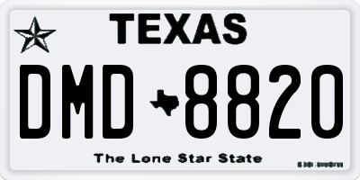 TX license plate DMD8820