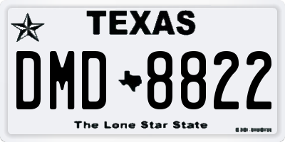 TX license plate DMD8822