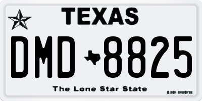 TX license plate DMD8825