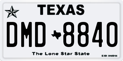 TX license plate DMD8840