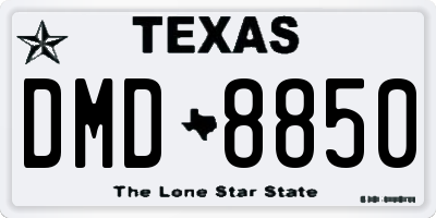 TX license plate DMD8850