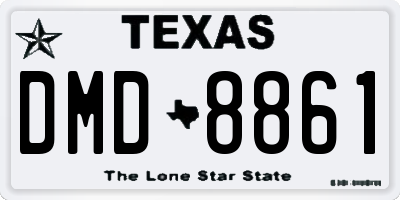TX license plate DMD8861