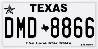 TX license plate DMD8866