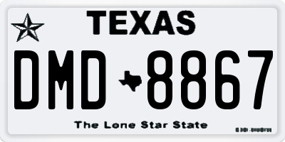 TX license plate DMD8867