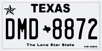 TX license plate DMD8872