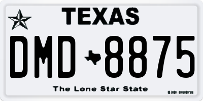 TX license plate DMD8875