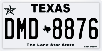 TX license plate DMD8876