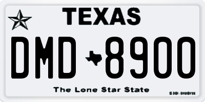 TX license plate DMD8900