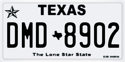 TX license plate DMD8902