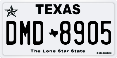 TX license plate DMD8905