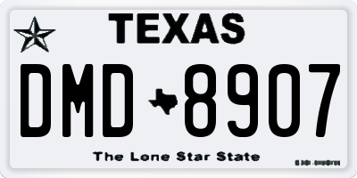 TX license plate DMD8907