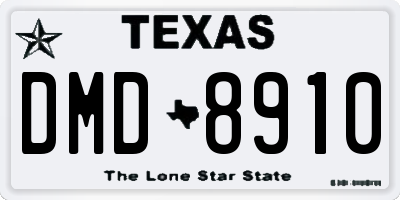 TX license plate DMD8910