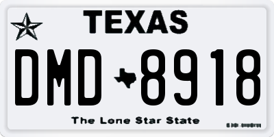 TX license plate DMD8918