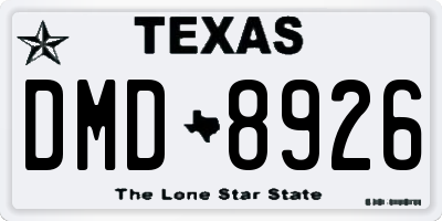 TX license plate DMD8926