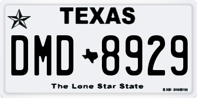 TX license plate DMD8929