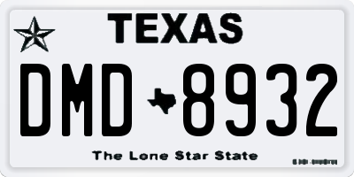 TX license plate DMD8932