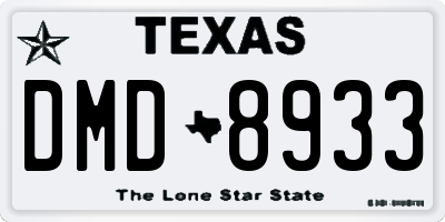 TX license plate DMD8933