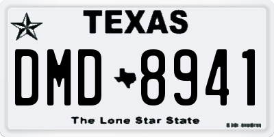 TX license plate DMD8941