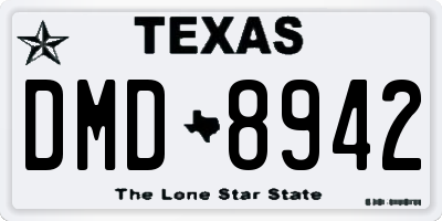 TX license plate DMD8942